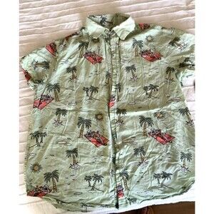 Eighty Eight Mens Button Up Medium skeletons at beach summer surf skater casual